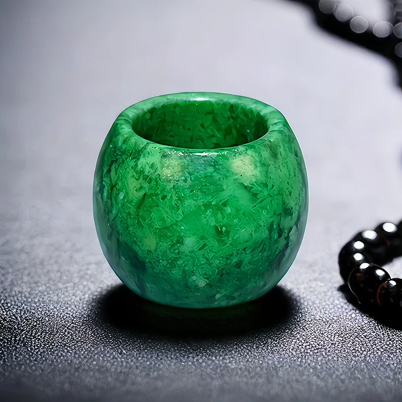 Women Fashion Rings - Anelli di giada reale verde da