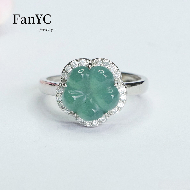 Women Fashion Rings - Anello con fiore d'acqua blu in