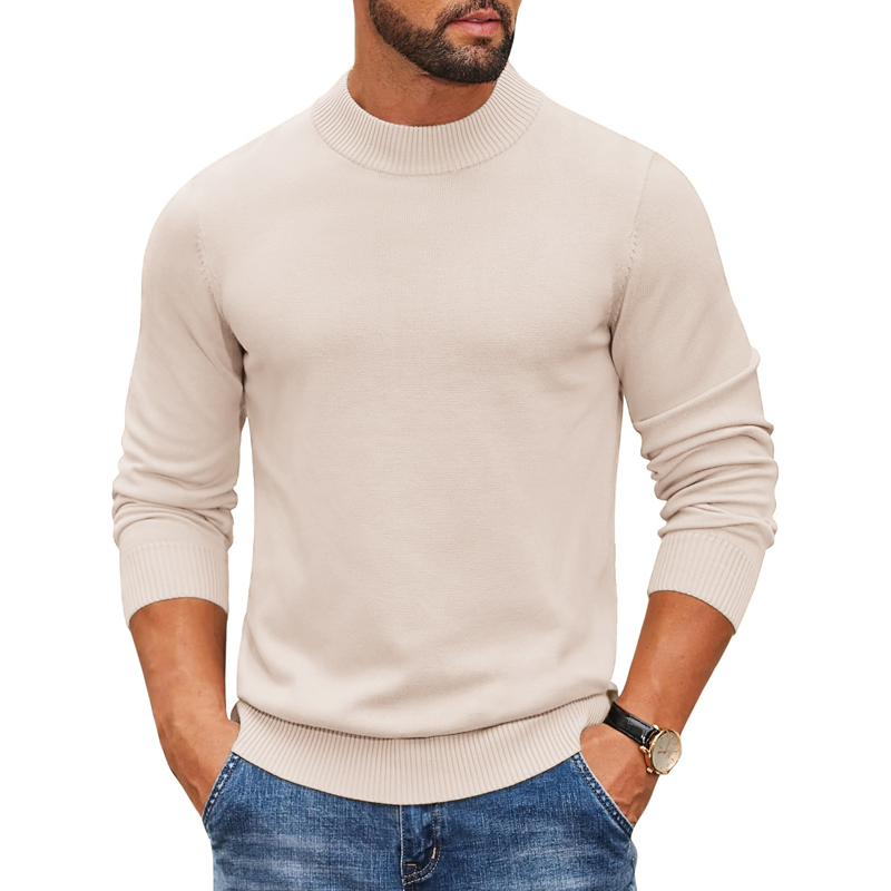 Ribbed Knit Sweater - Maglione da Uomo a Collo Alto