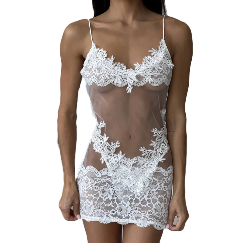 Women'S Fashion Line - Camicia da Notte Sexy in Pizzo