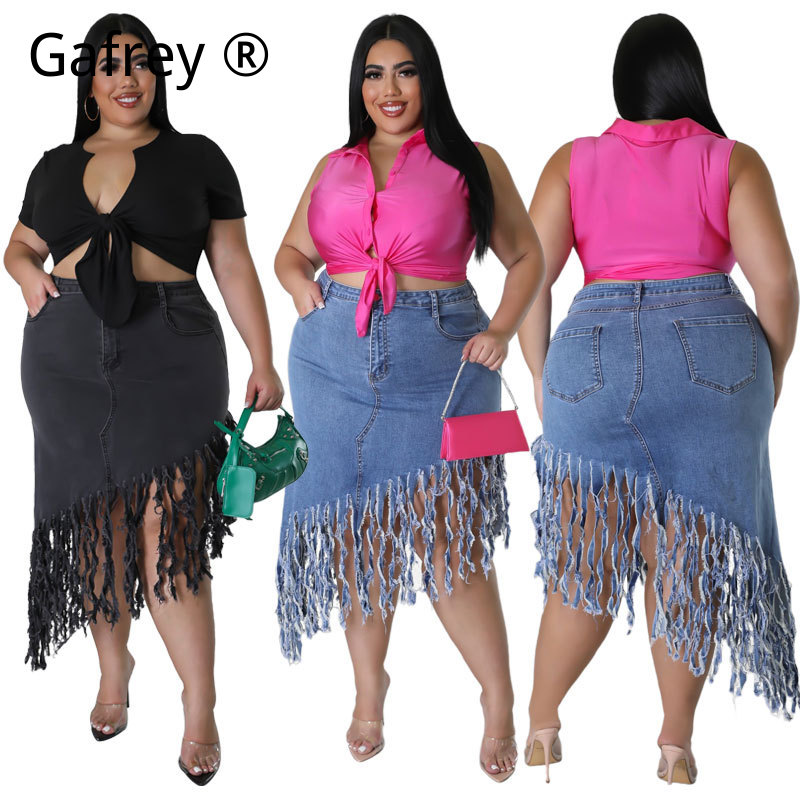Women Fashion Jeans - Gonna in denim da donna taglie