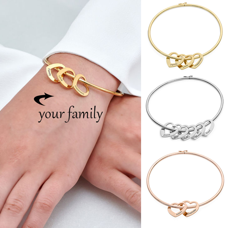 Women Fashion Name Ideas - Braccialetto con Ciondolo a Cuore Personalizzato,