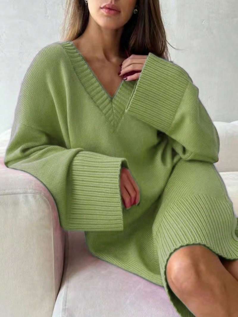 Ribbed Knit Sweater - Abito in maglia a coste a