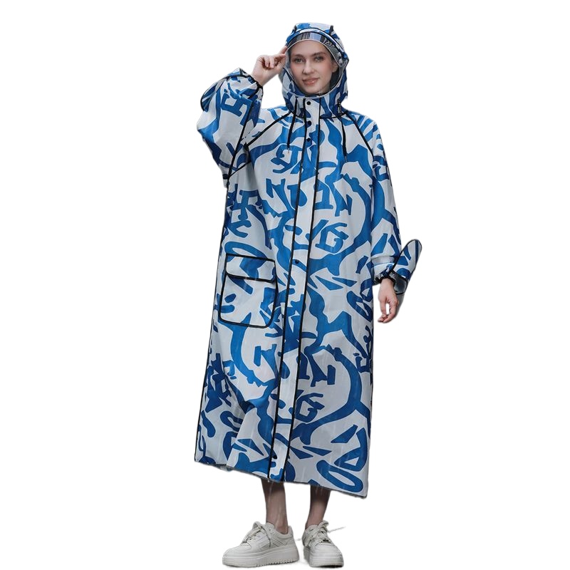 Women'S Fashion Raincoat - Impermeabile Lungo Mimetico per Adulti, Resistente,