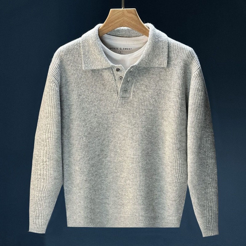 Maglione da Uomo con Colletto  - Ribbed Knit Sweater recensione e prezzo