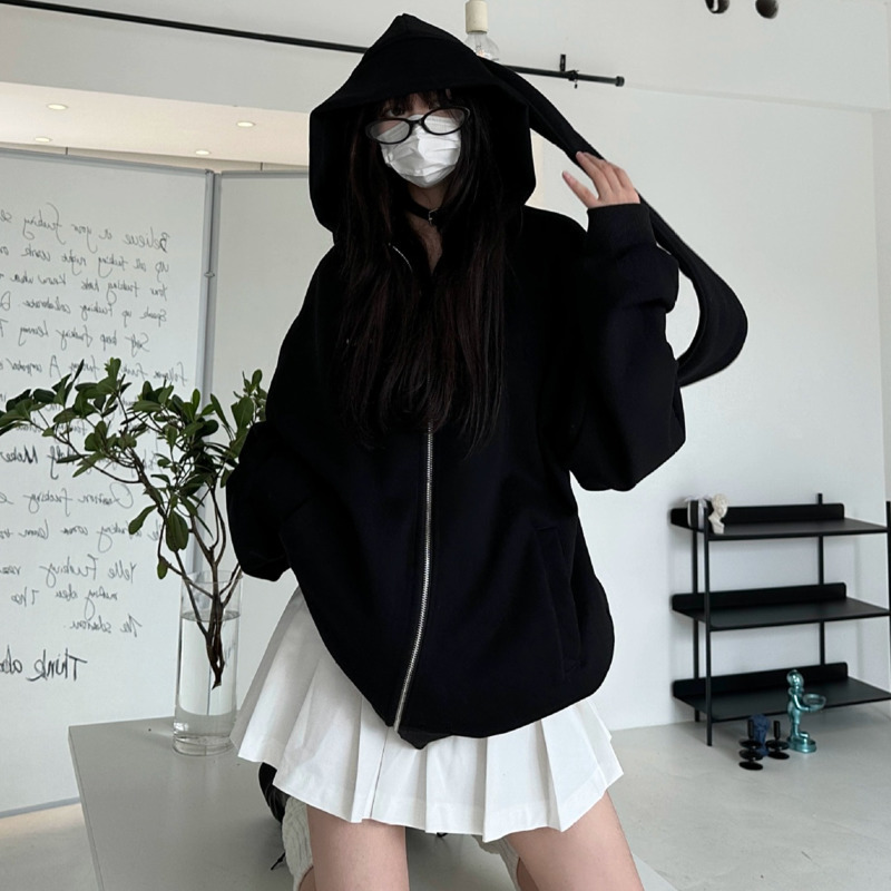 2025 Autunno Kawaii Bunny Big  - Women'S Fashion Zip Up Hoodies recensione e prezzo