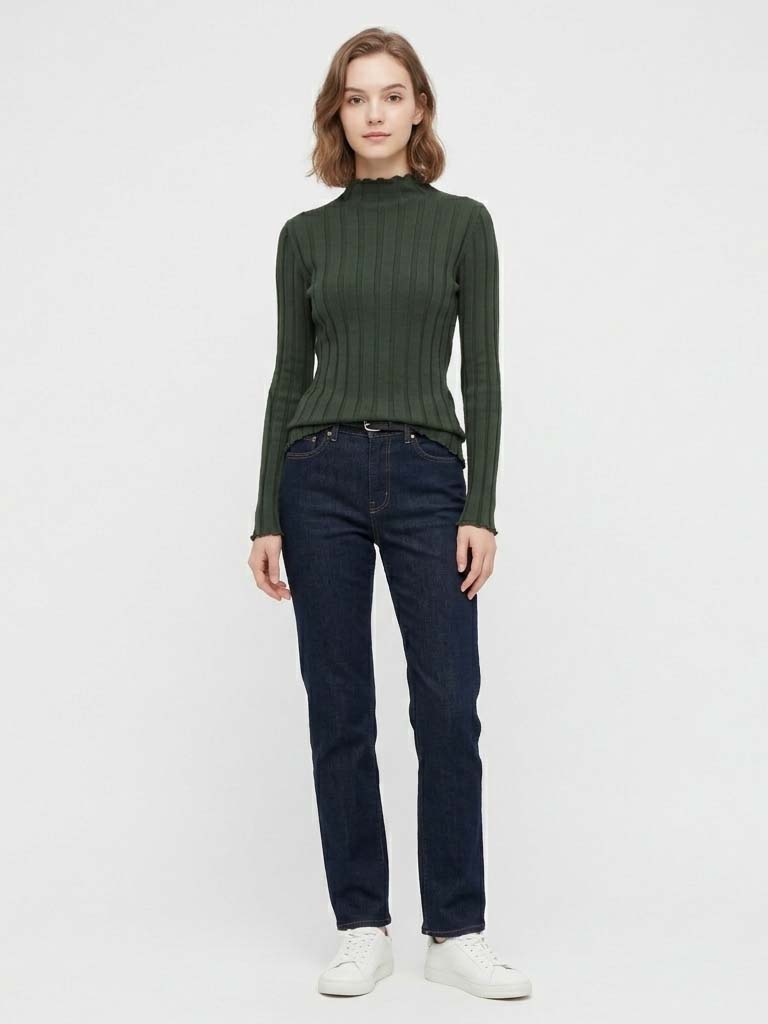 Maglione di cotone con collo a - Ribbed Knit Sweater recensione e prezzo