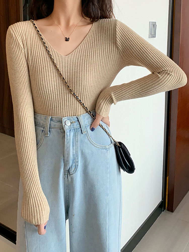 2026 Basic B-Collo Solido Autu - Ribbed Knit Sweater recensione e prezzo
