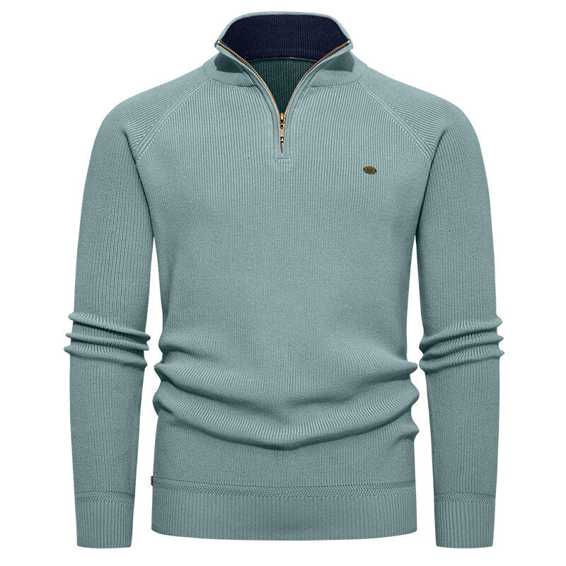 Maglione da Uomo Blu Chiaro a  - Ribbed Knit Sweater recensione e prezzo
