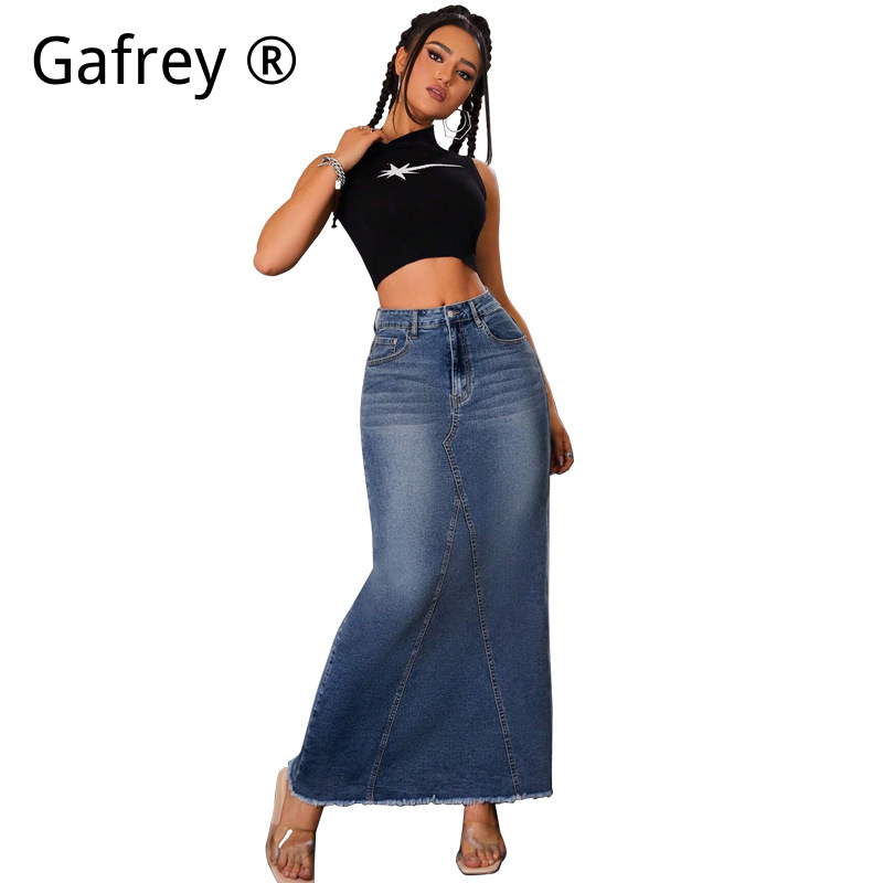 Gonna midi in denim da donna a - Women Fashion Jeans recensione e prezzo