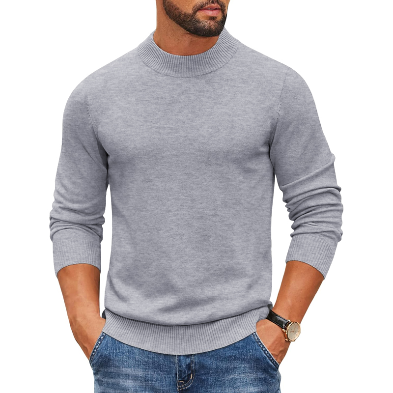 Maglione da Uomo a Collo Alto  - Ribbed Knit Sweater recensione e prezzo