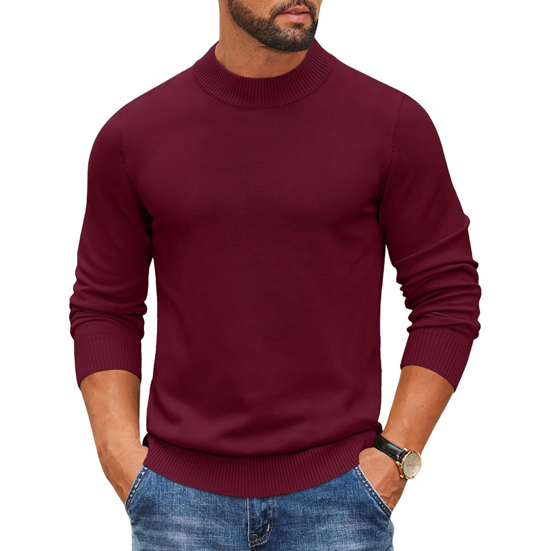 Maglione da Uomo a Collo Alto  - Ribbed Knit Sweater recensione e prezzo