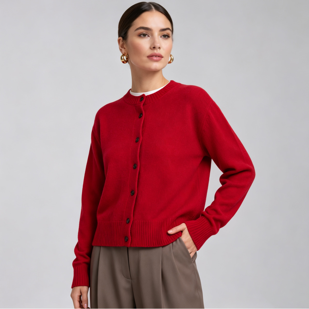 Cardigan da donna IG rosso a g - Ribbed Knit Sweater recensione e prezzo