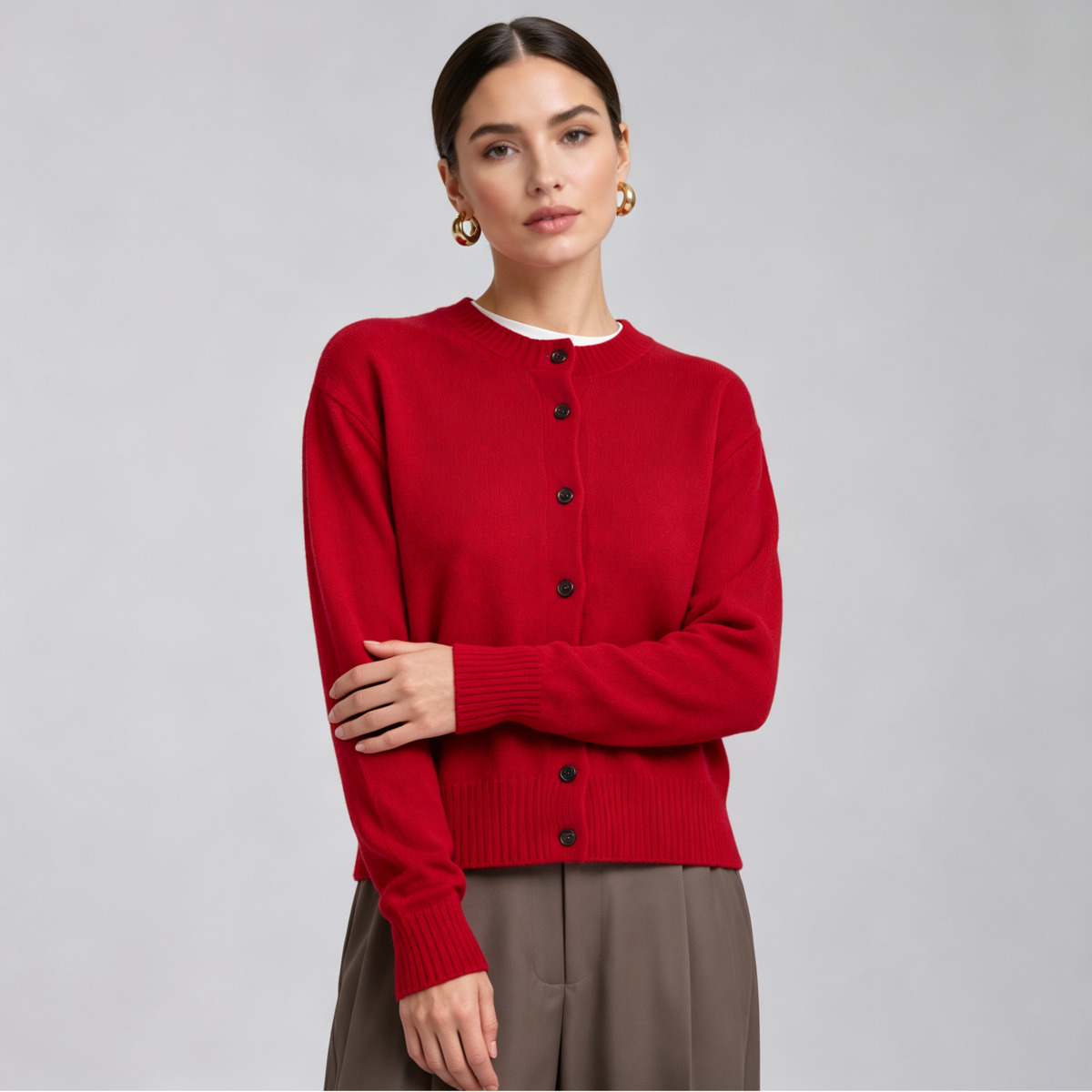 Cardigan da donna IG rosso a g - Ribbed Knit Sweater recensione e prezzo