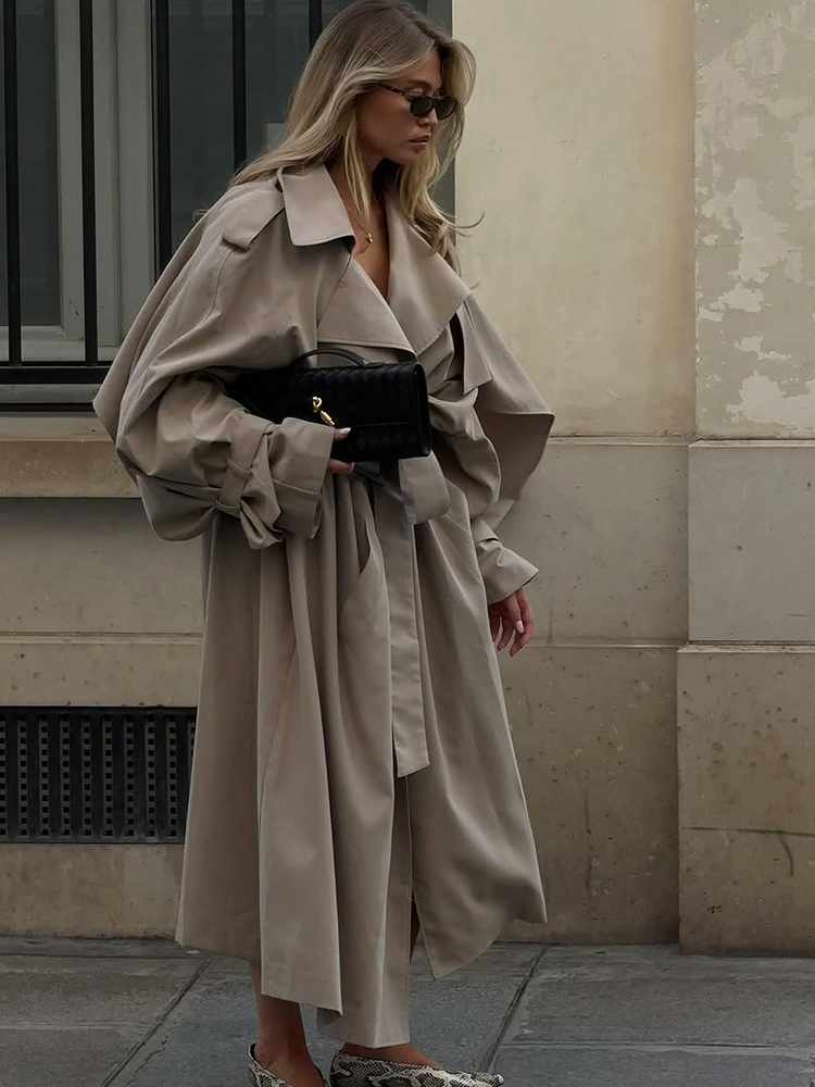 Trench con risvolto solido Mod - Women'S Fashion Raincoat recensione e prezzo